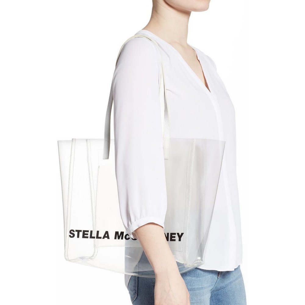 NEW STELLA MCCARTNEY Authentic Clear Logo Tote - Picture 4 of 15